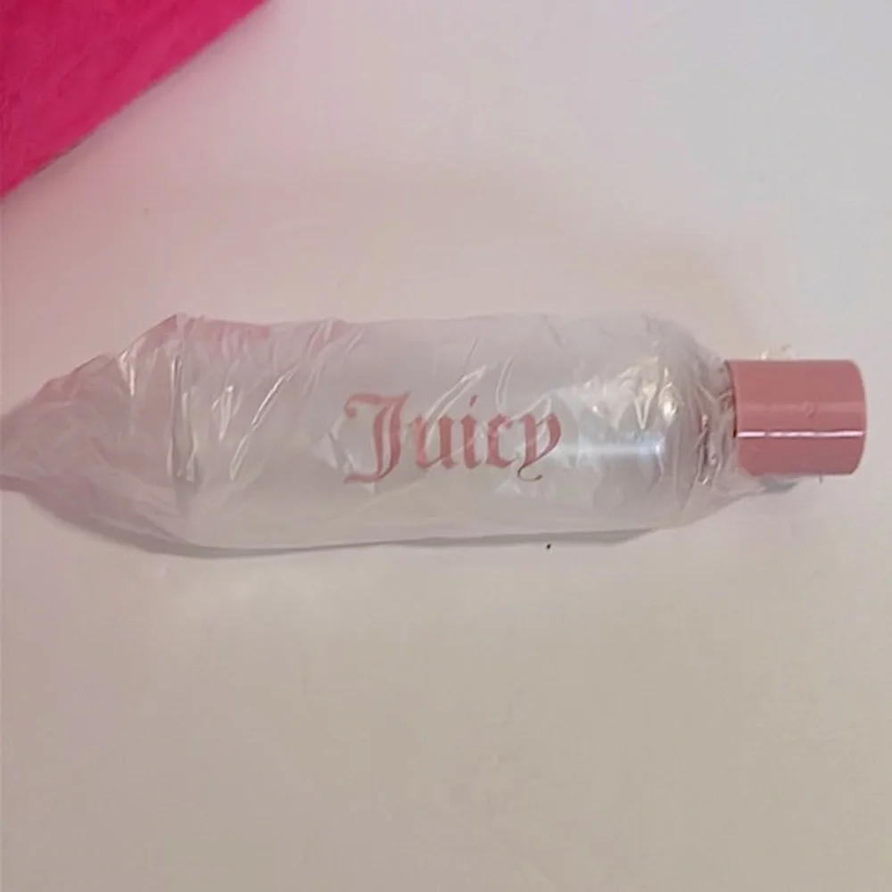 Juicy Couture Women's Cosmetics Bag - Travel Makeup bag Wedge Pouch pink velvet